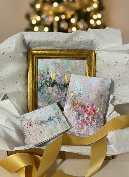 Collector’s Abstract Art Gift Box - Includes: Embellished Print, Journal & Notecards